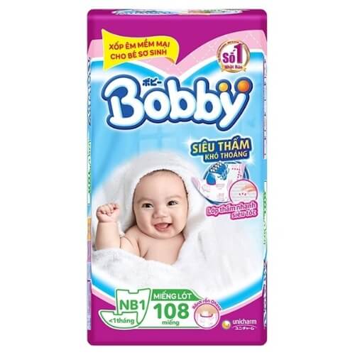 Miáº¿ng lÃ³t Bobby Newborn 1 (108 miáº¿ng) cho bÃ© dÆ°á»›i 5 kg