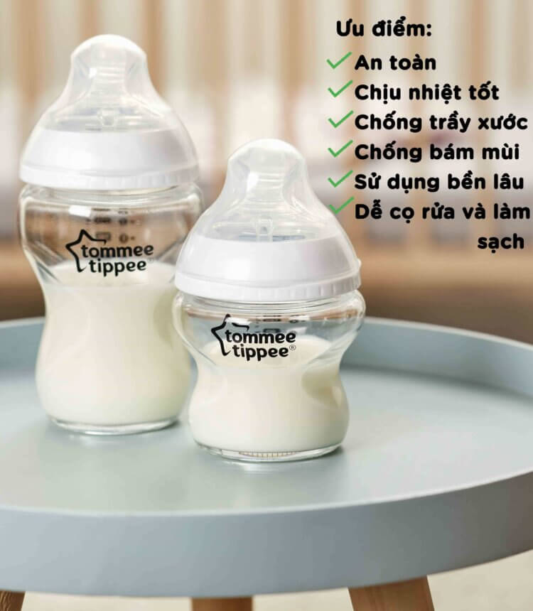Bình sữa thủy tinh an toàn cho bé