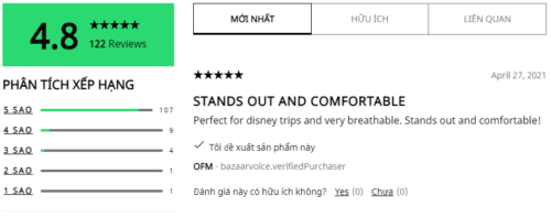 Nhận xét của người mua và dùng sản phẩm trên trang bán hàng của Adidas