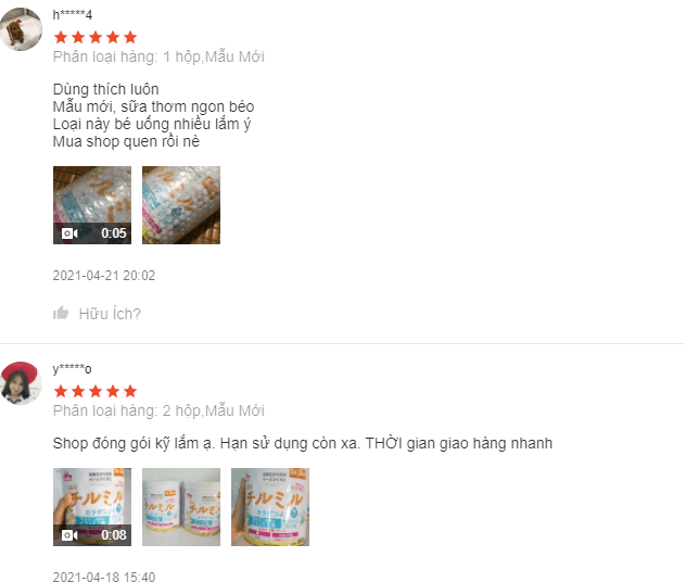Review tích cực của người dùng trên Shopee