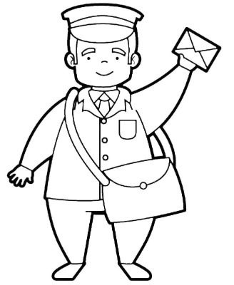Tegning av en postmann