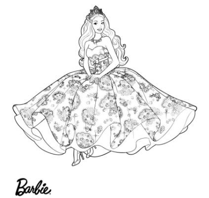 tô màu tranh công chúa barbie