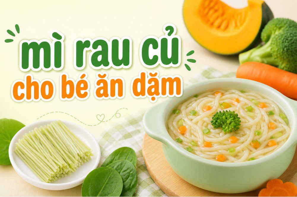 mì rau củ cho bé ăn dặm